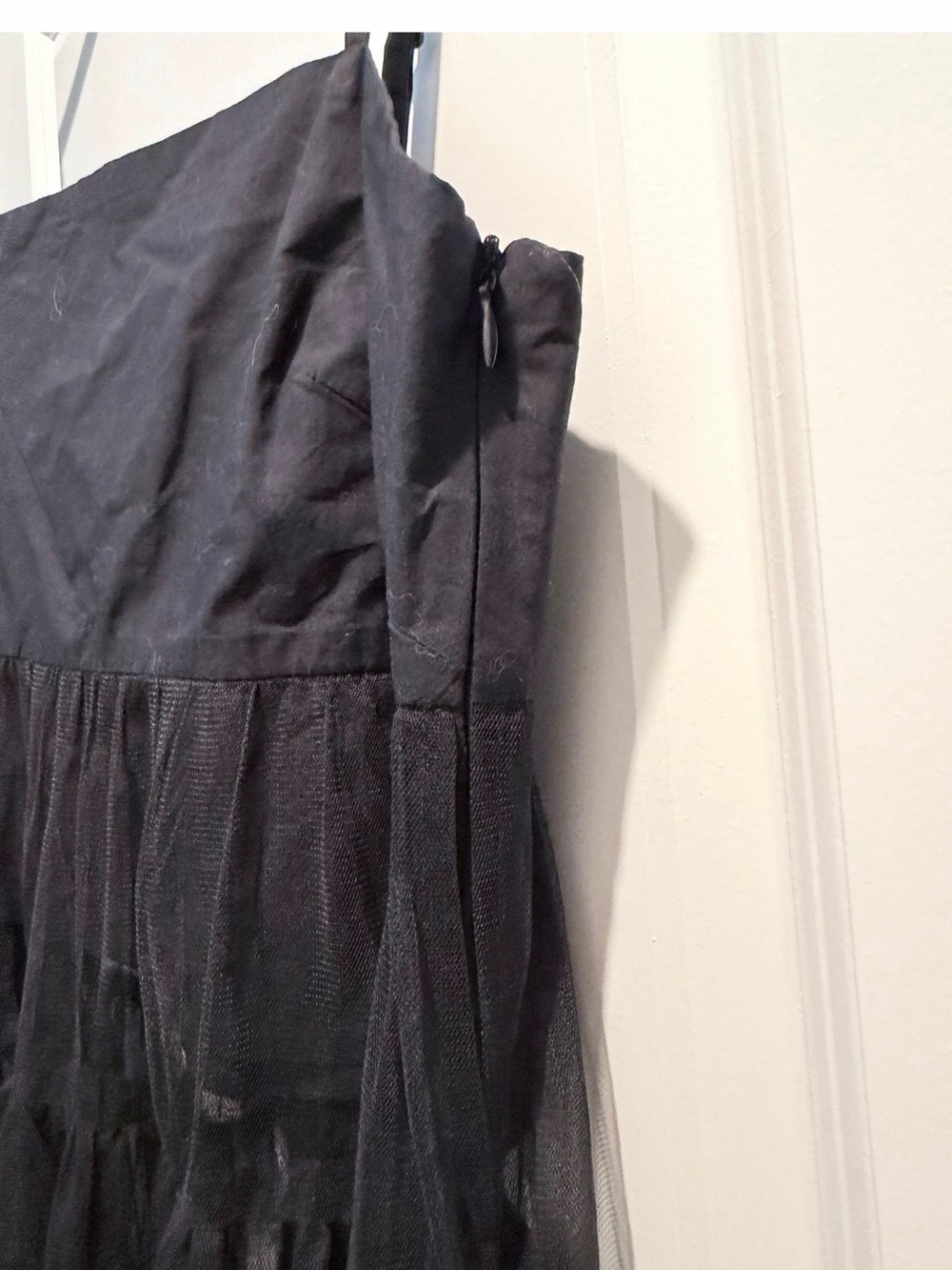 NWT Anthropologie Black Tiered Organza Slip Dress - Picture 4 of 6